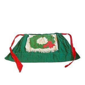 Tastemaker By Stevens Christmas Kitchen Towel Half Waist Apron Vintage Retro